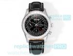 BLS Factory Copy Breitling Montbrillant Datora Chronograph Black Dial 43MM Watch